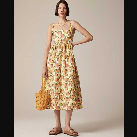 J. Crew Dresses & Skirts - New 12 J Crew Peaches squareneck A-line midi dress in cotton poplin